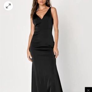 Black silk formal dress